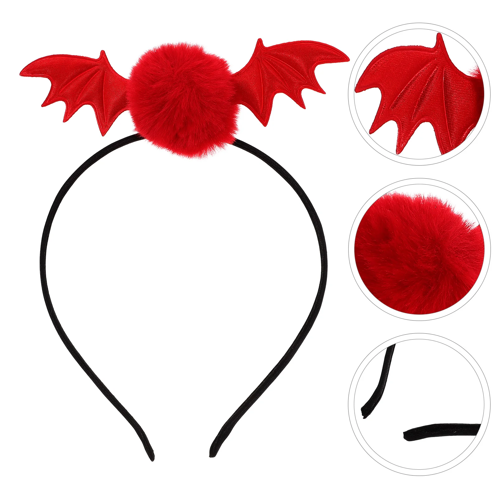 

Halloween Bat Hairb s Headb Accessories Photo Props Headdress Cosplay Fuzzy Ball Decorative Lightweight Comfortable Wear Long