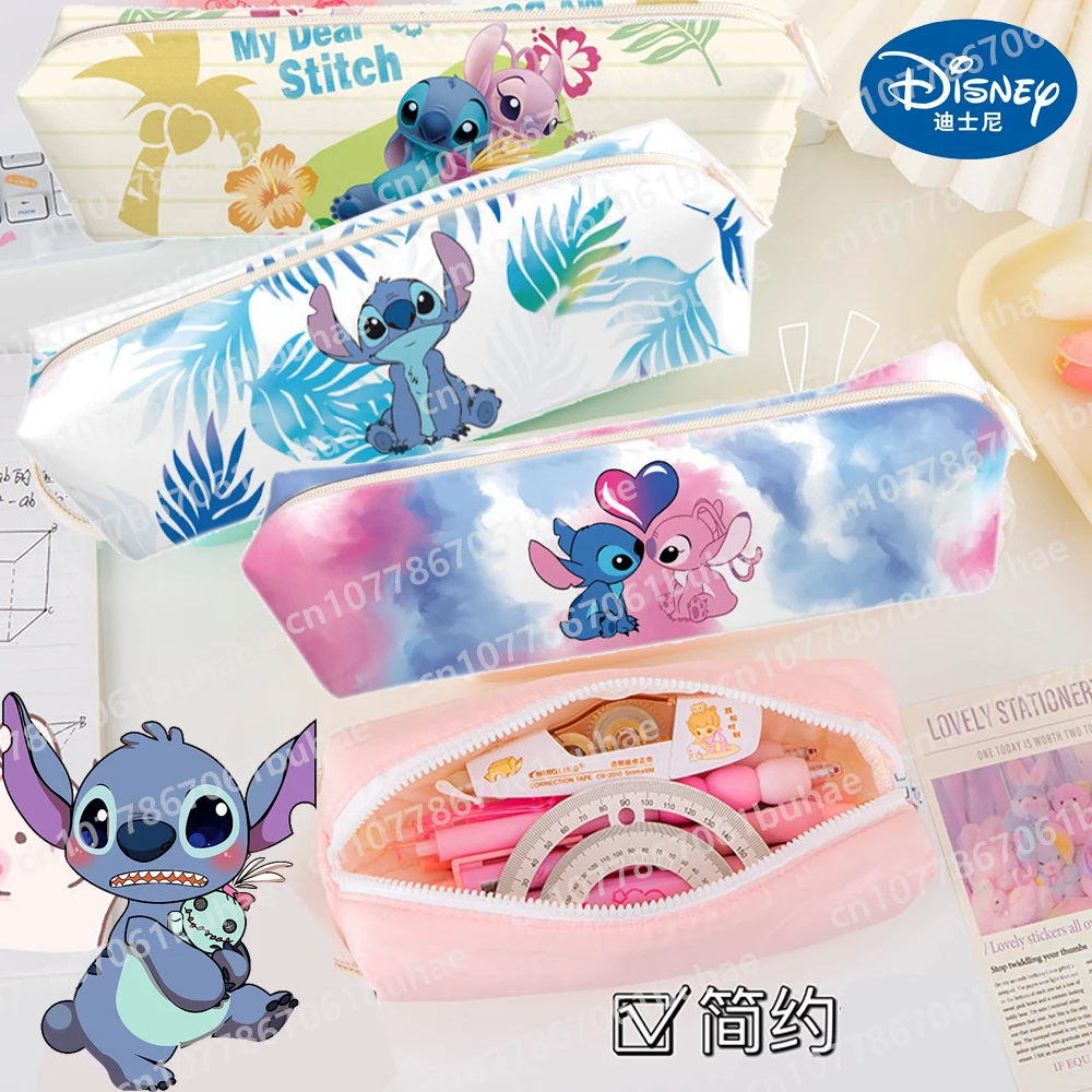 Disney Stitch Pencil Bag Style Stich Anime Kawaii Pencil Cases Cute Simple Pen Bag Storage Bags School Supplies Stationery Gift