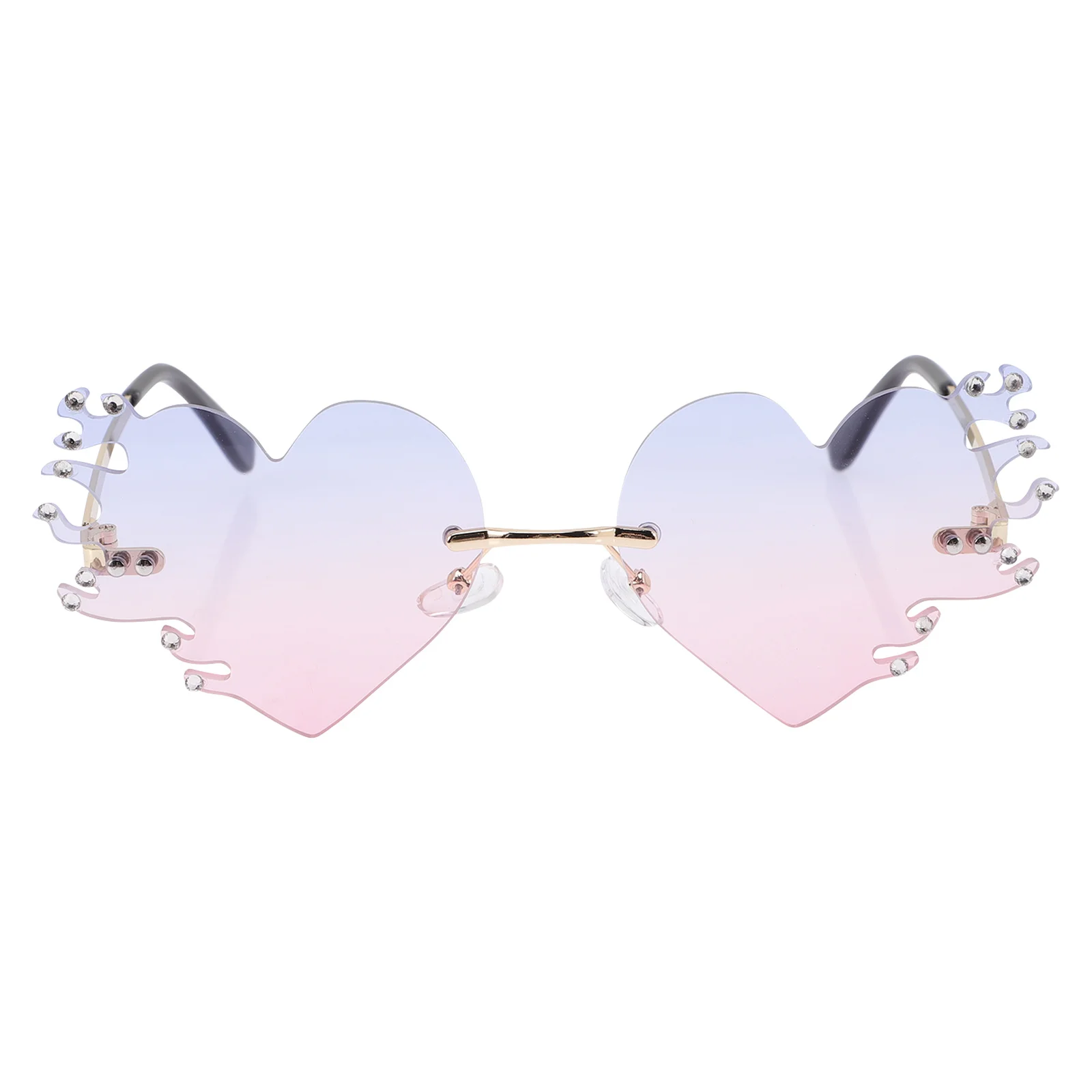 

1 пара солнцезащитных очков с сердечком и пламенем, уникальный дизайн, вечерние очки для танцев, косплея, дискотек, мероприятий, очки в форме пламени