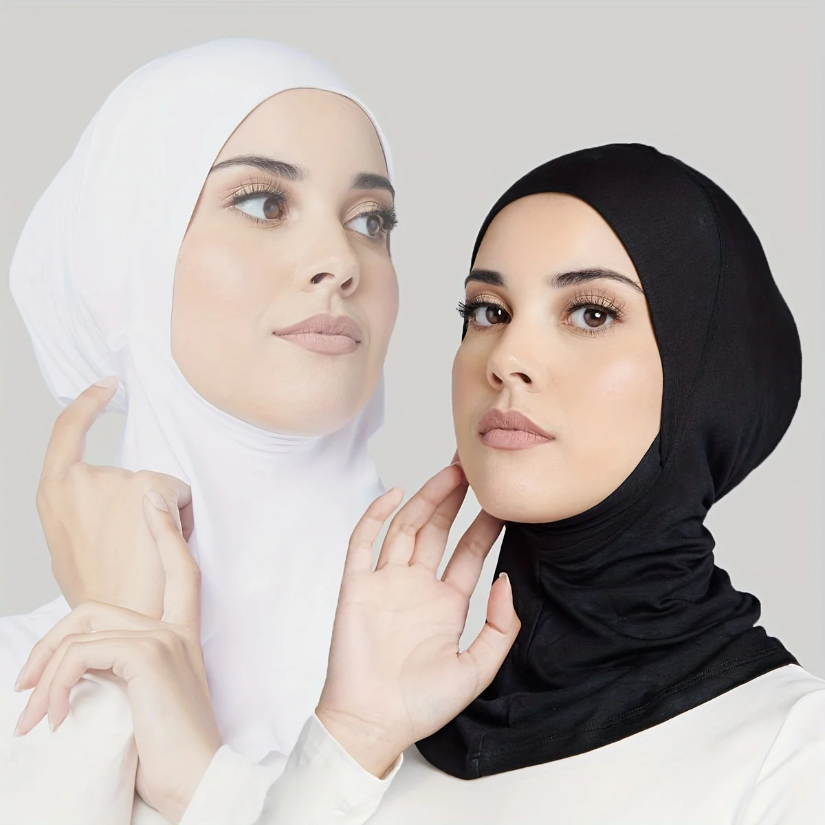 Muslim Solid Color Instant Hijab Simple Thin Breathable Elastic Small Hat Casual Outdoor Sunscreen Modal Hijab Cap