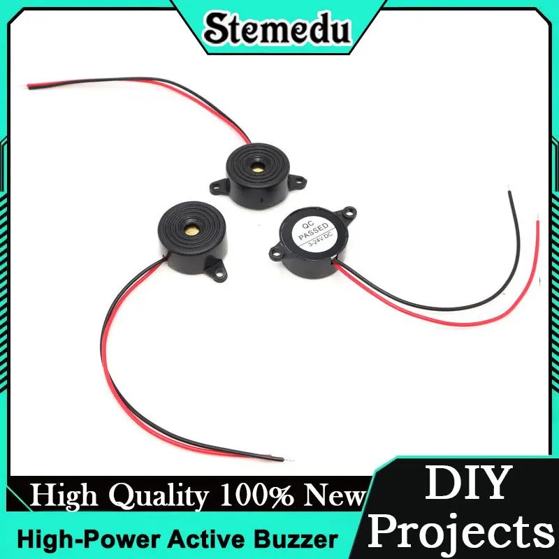 SFM-20B Active Piezo Buzzer 23x12mm 3-24V DC 90dB+ Continuous Alarm for Refrigeration/Industrial Equipment DIY Electronics