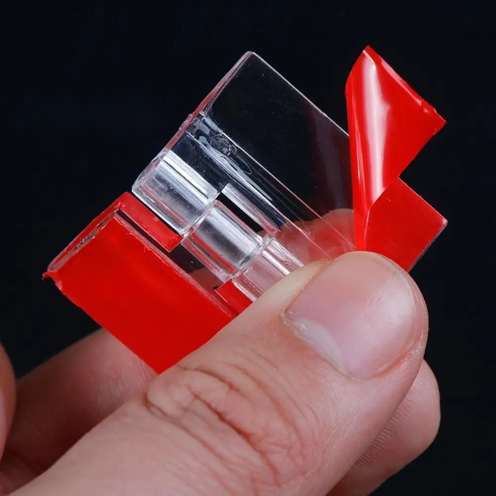 Durable Self-Adhesive Folding Hinge Acrylic Transparent Door Hinges DIY Fixing Hinge for Cabinet Drawer Jewelry Boxes