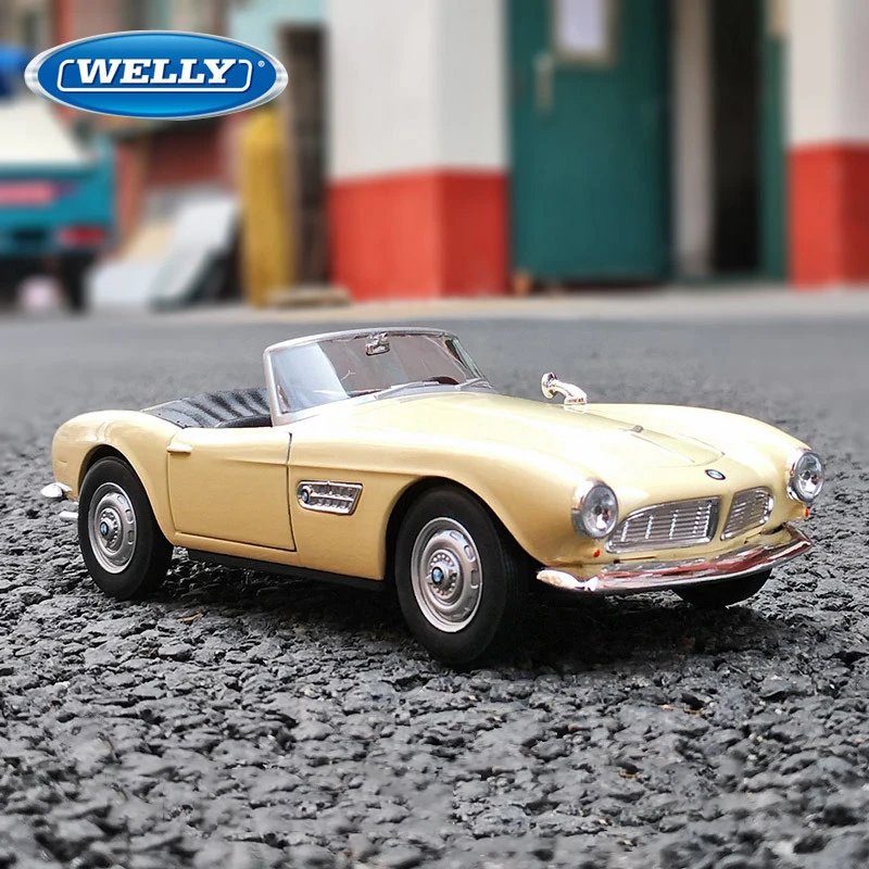 WELLY 1:24 BMW 507 Convertible & BMW 507 Soft-Top Alloy Diecasts Car Model Vehicles Collect Toy Boy Birthday Gifts