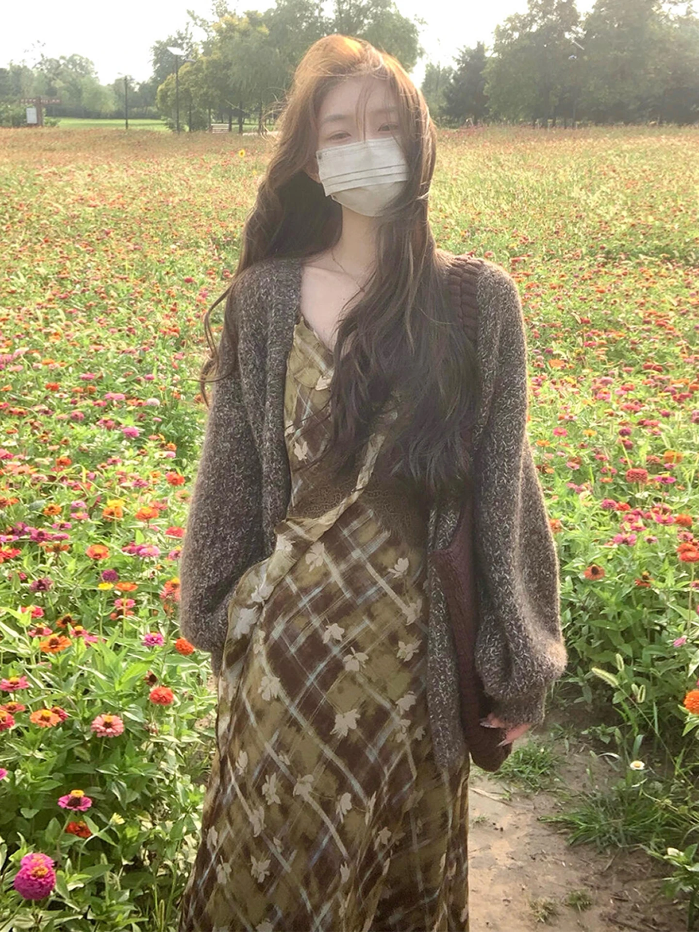 

Gentle Floral Long Dr Set Women's Early Spring 2026 New Korean Sle Casual Wear Floral Print Soft Wind Korean Aosphere ...