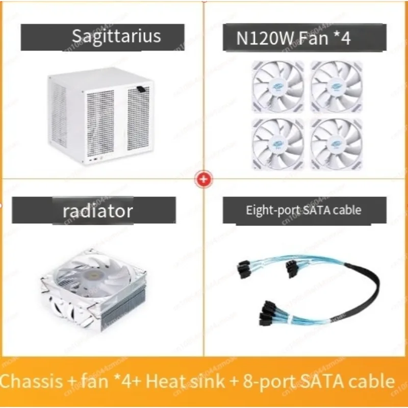 8-bay NAS with Backplane Chassis,，Sagittarius chassis+fan+heat sink+eight port SATA cable，M-ATX Compact, Micro ATX/ATX