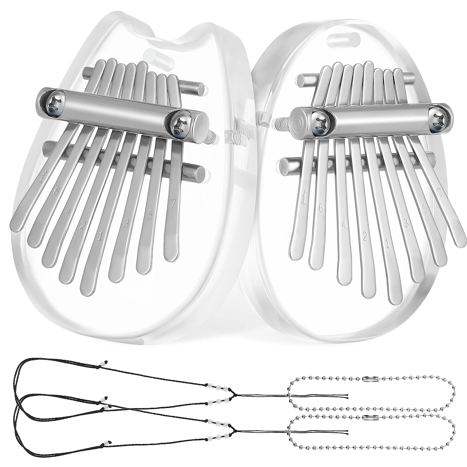 

2 Pcs Mini Thumb Piano Finger 8 Key Kids Instruments Music Gadgets Kalimba Harp for Adults Child