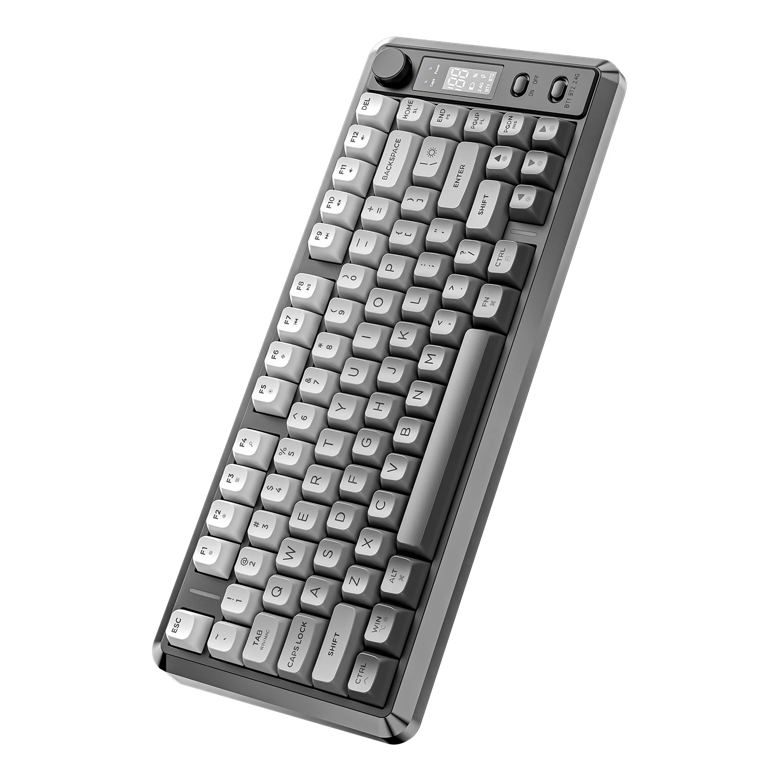 

FREEWOLF M75 Bluetooth-клавиатура, экран дисплея, беспроводной двухрежимный, шариковая крышка с градиентом из ПБТ, игровая клавиатура