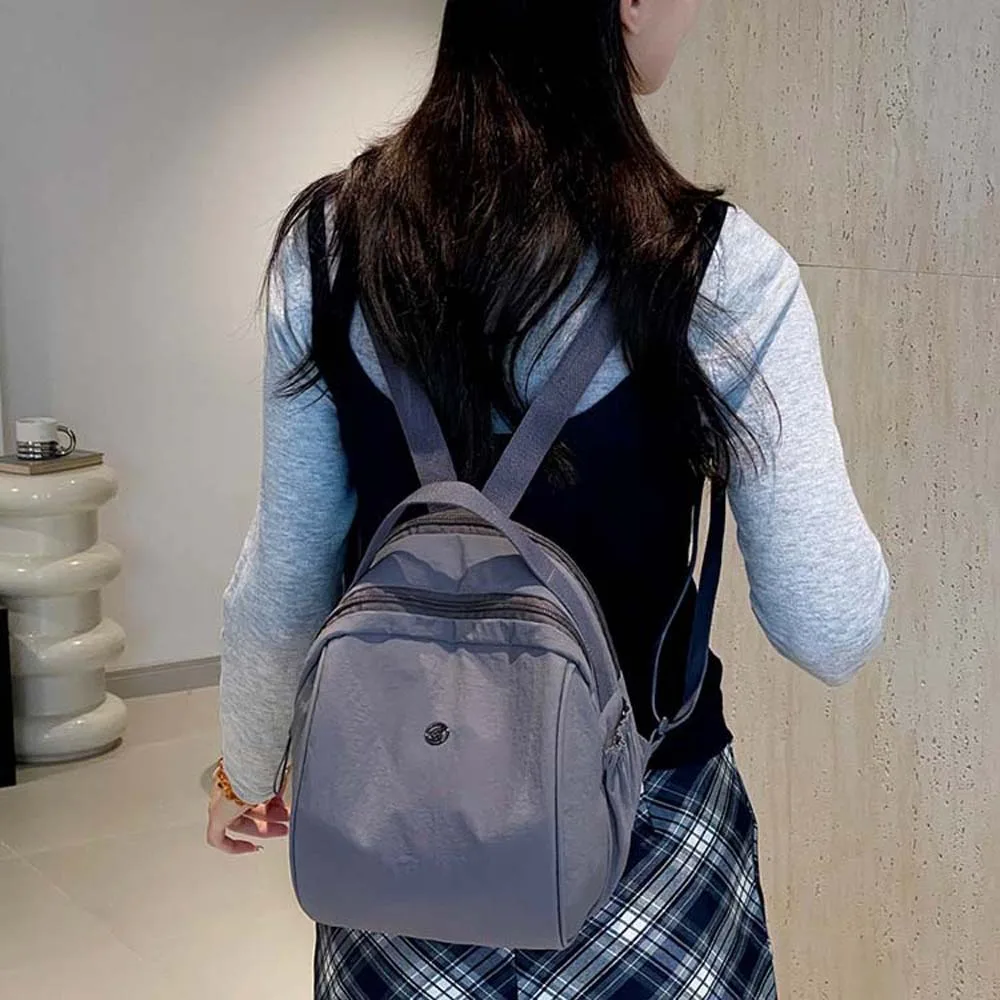

Large Capacity Oxford Cloth Backpack Anti-Splash Water Japanese Style Women School Bag Solid Color Adjustable Shoulder Pouch