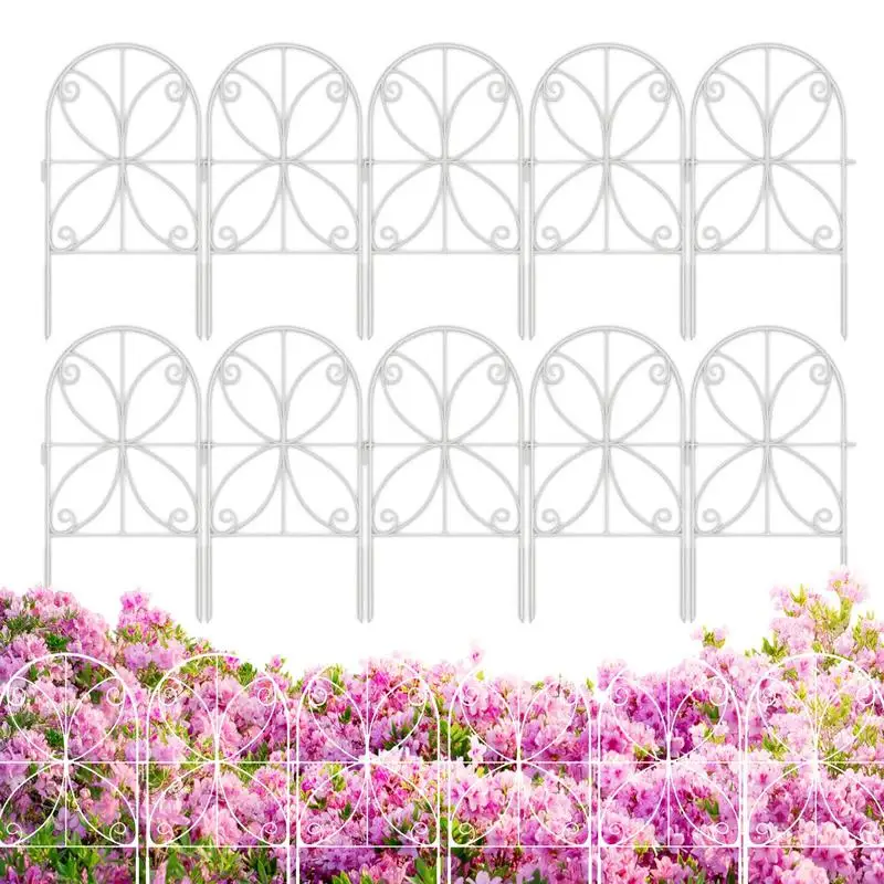 

Garden Fence Animal Barrier 10 Pieces Pet Fence Outdoor Heavy-Duty Landscaping Edging Weather-Resistant Gardening Supplies