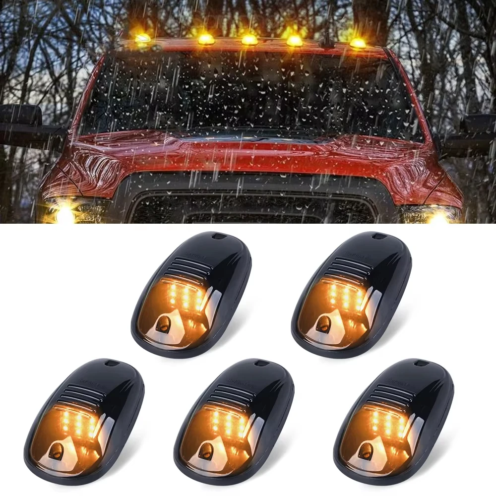 

5PCS Amber LED Cab Roof Top Marker Running Lights For Truck SUV 4x4 Dodge Ram 1500,2500,3500,4500,5500 2003-2016 LED Car Light