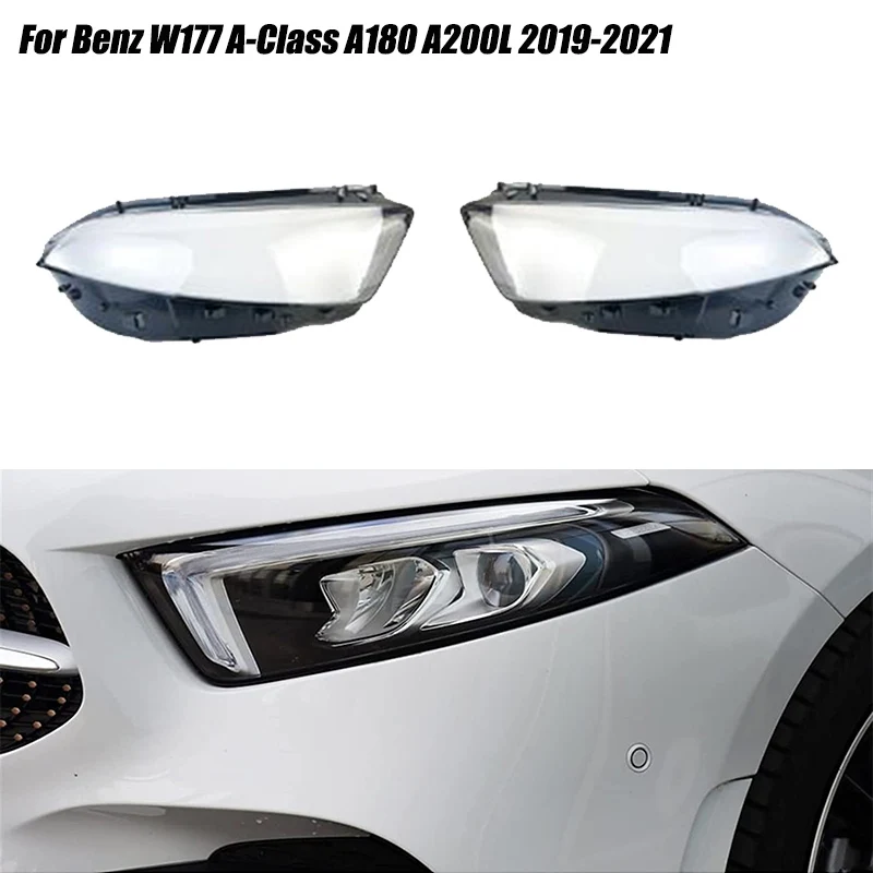 

For Mercedes Benz W177 A Class A180 A200L 2019 2020 2021 Car Front Headlight Cover Lens Caps Headlamp Shell Lampshade Case