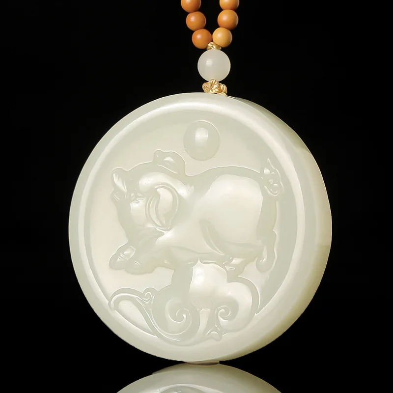 

Fine Jewelry Natural Hetian Nephrite Jade Zodiac Pig Pendant