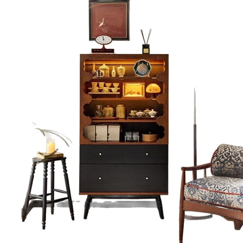 Side cabinet Solid wood display cabinet Storage cabinet