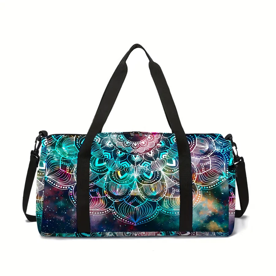 

Colorful Fish Scale Large Capacity Travel Duffels Bag for Boy/Girl Children Best Gift 2D Flat Cartoon Leisure Fitness Bag