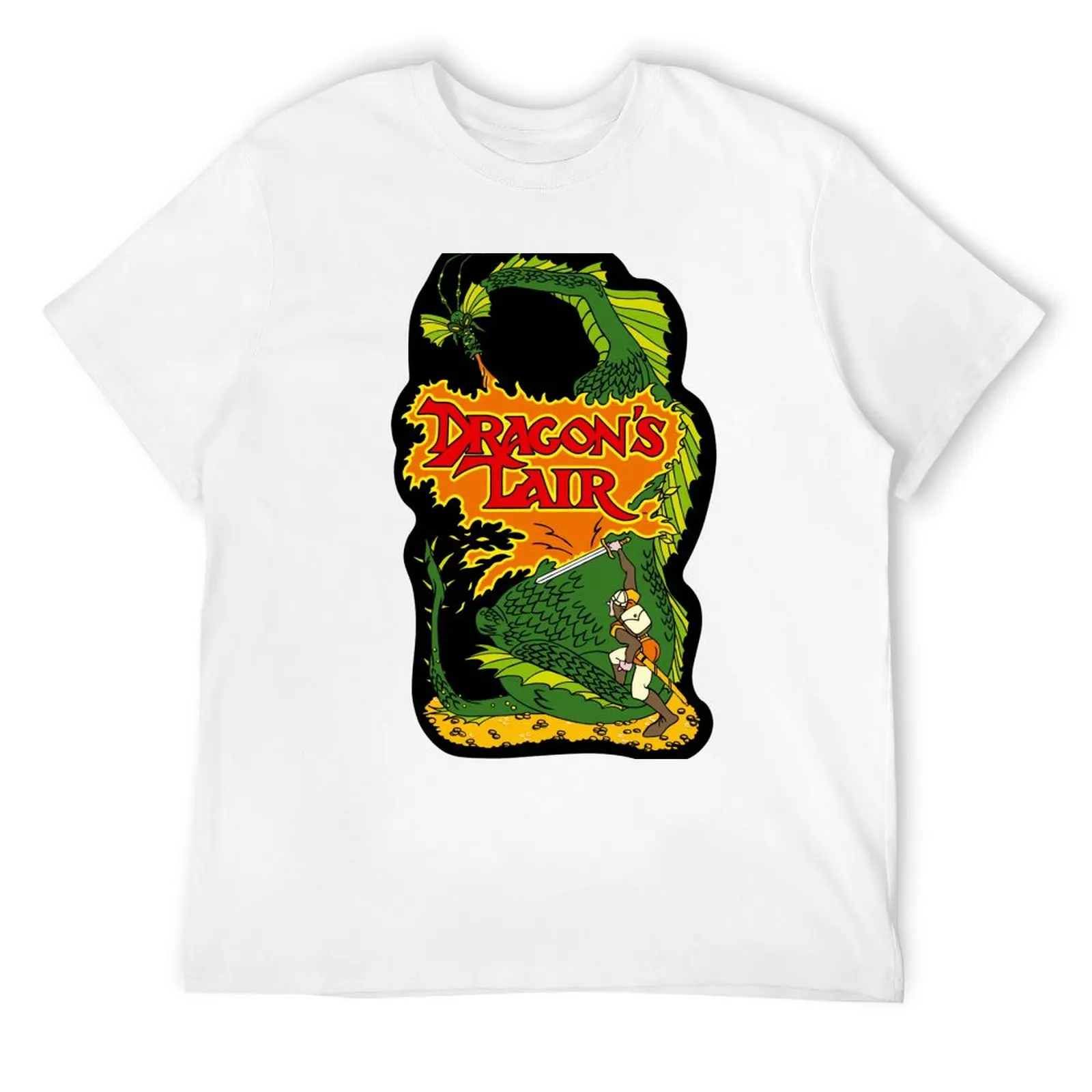 Dragons Lair T-Shirt tops oversized graphic tee korean fashion blacks sweat shirts, men