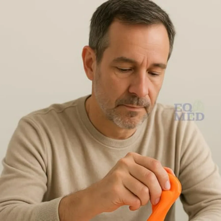 Conjunto de massa terapêutica para exercícios de mãos, 6 níveis de resistência, silicone não tóxico para terapia de mãos, alívio do estresse