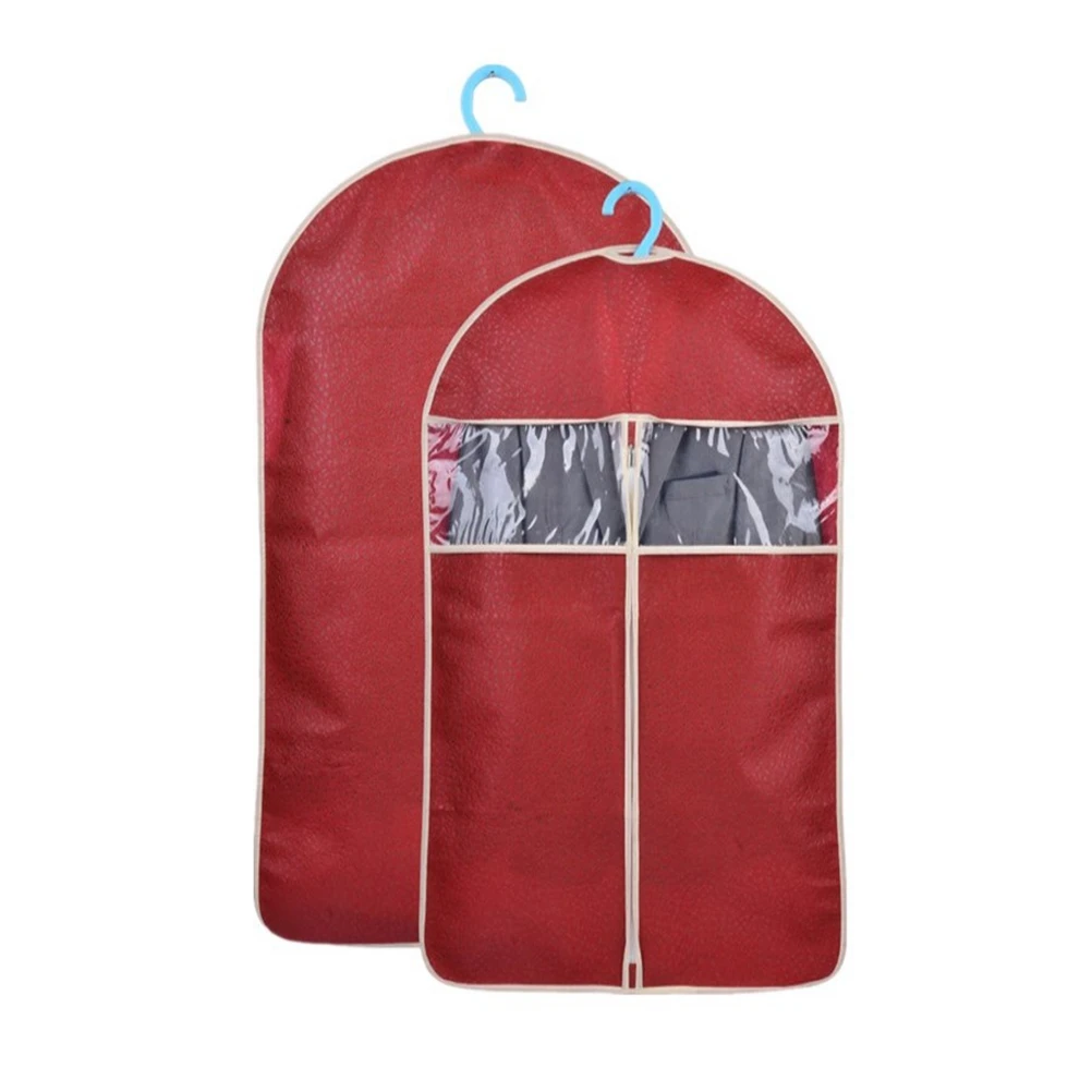 

Dust Cover Storage Bag Suit Clothes ganizer Non Woven Transparent Window Dustproof Garment Travel Home Storage Reusable Protect