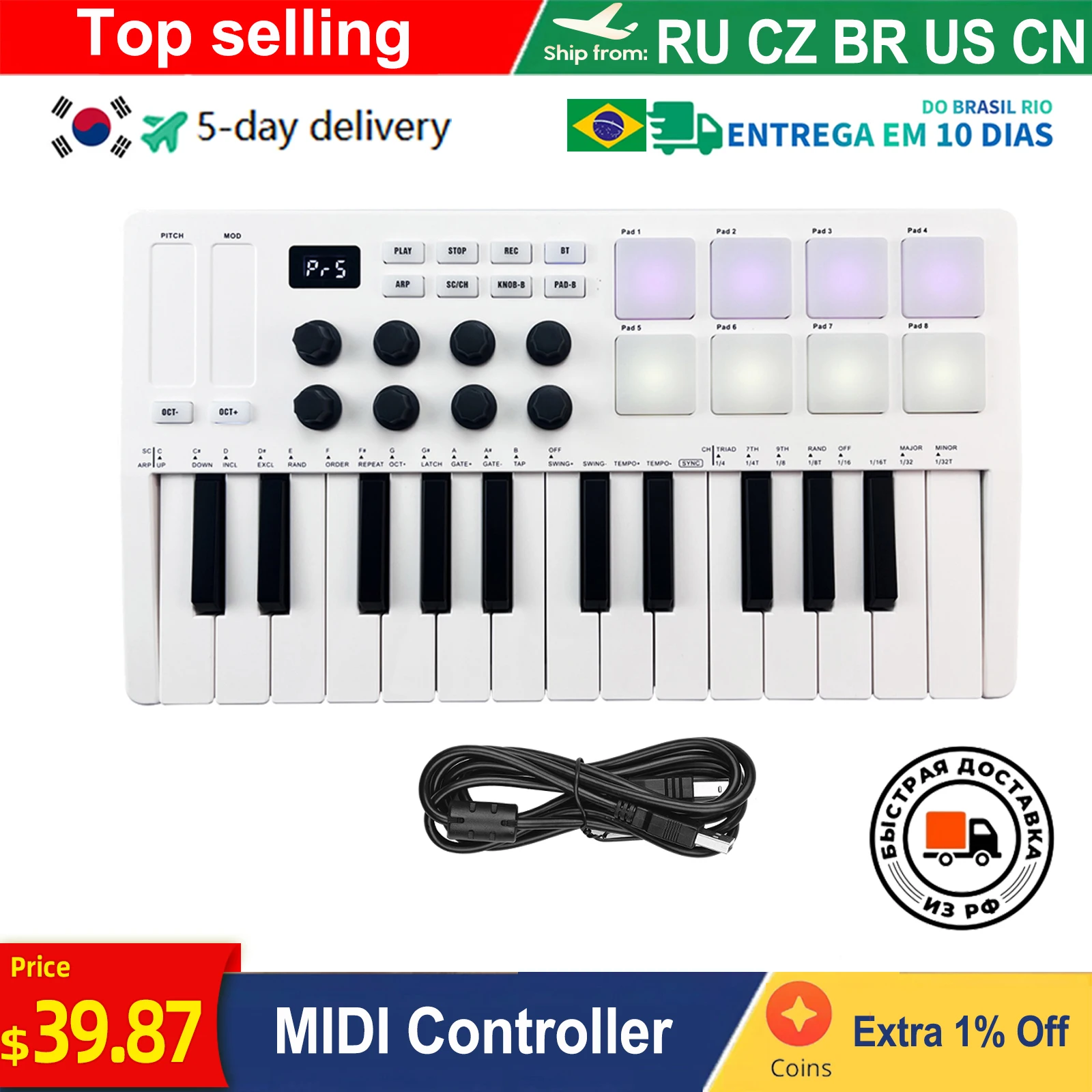Pequeño Controlador MIDI 25 Teclas: La Mejor Opción para Productores Musicales en Movimiento