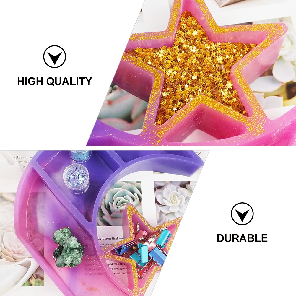 

Moon Star Mold DIY Silicone Storage Casting Tray Epoxy Resin Jewelry ganizer Reusable Diy Silicone Mold Washable Creative