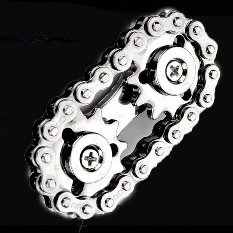 Sprockets Flywheel Fingertip Gyro Fidget Spinner Antistress Anxiety Metal Bike Chains EDC Spinner Fidget Toys For Adult Kids