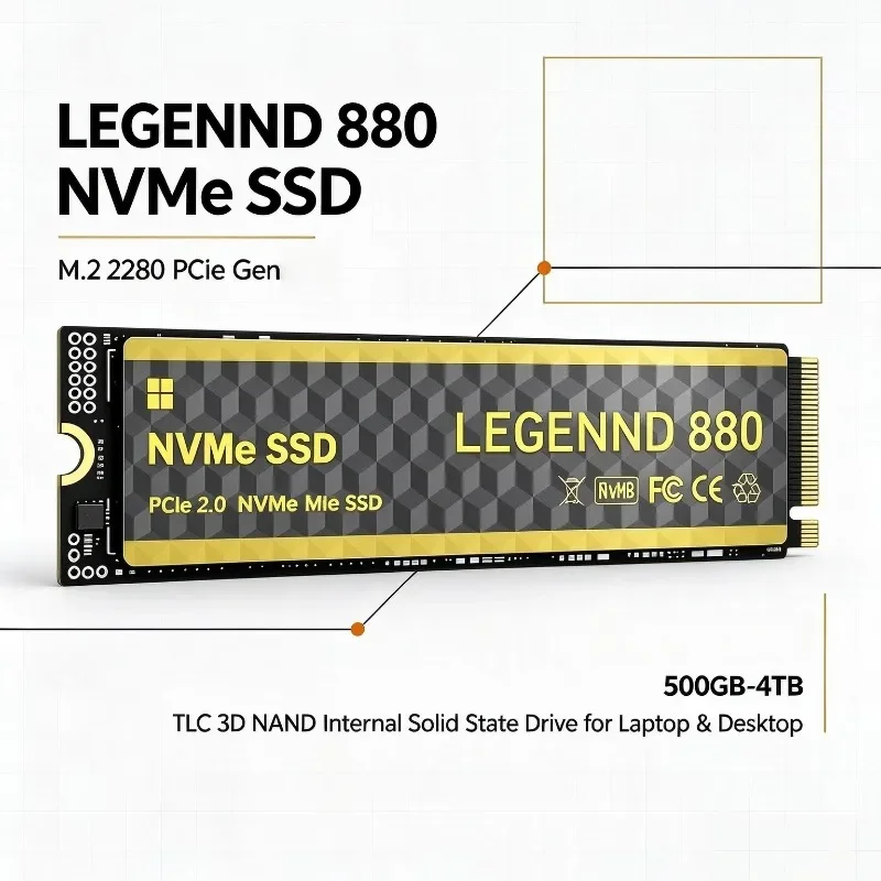 LEGENND 880 SSD NVMe M.2 500GB-4TB SSD M.2 2280 PCie Gen3.0x3 Unidades de Estado Sólido Internas para Laptop e Desktop