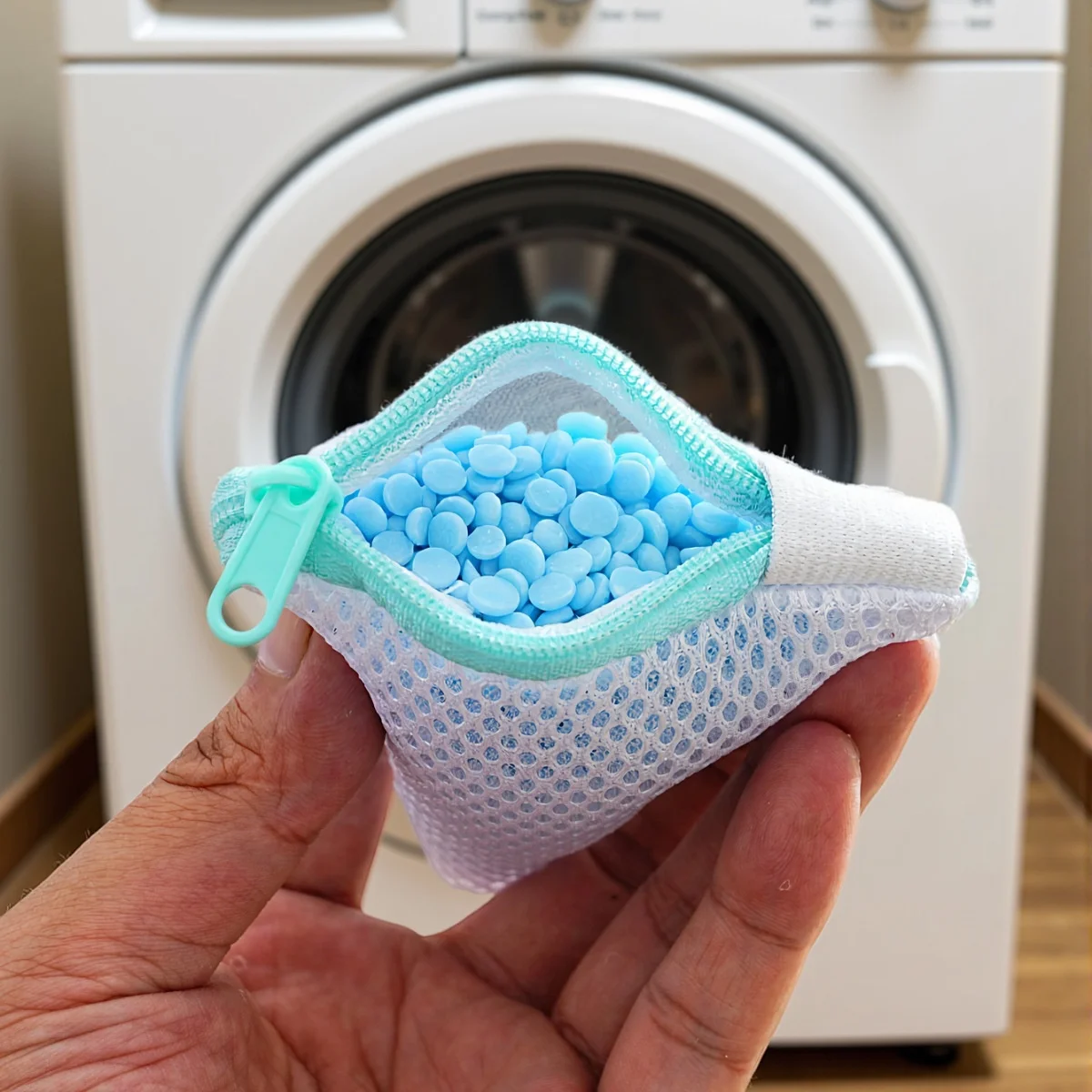 Multifunctional Laundry Soap Bag Reusable Mesh Bag with Zipper Scent Bead Compatible Machine Washable Delicates & Small Items