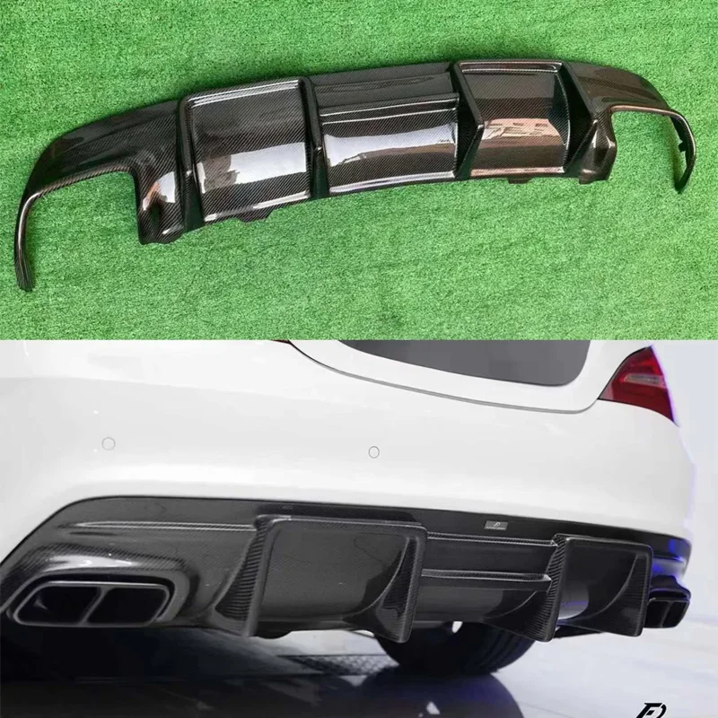 

For Mercedes Benz CLA Class W117 CLA45 200 260 2012-2018 Carbon Fiber Car Rear Bumper Diffuser Rear Splitters Spoiler Back lip