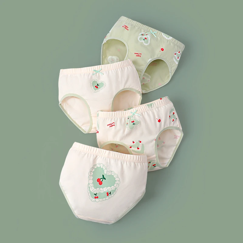 

4-Piece Set | Multiple Cartoon Prints Available 100% Cotton Girls' Underwear Soft Children's Underwear Antibacterial Panties