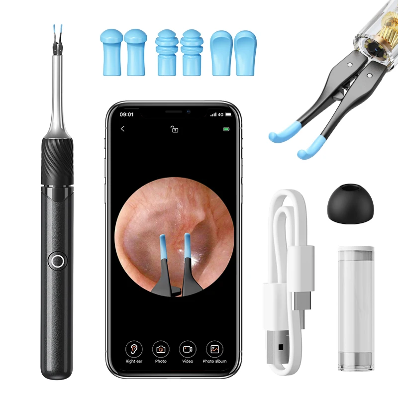 Visual Ear Cleaner with Camera Ear Wax Removal Tool with Ear Pick & Tweezers 12 Megapixels 6 Ear Spoons Earwax Removal Ears Care image 3