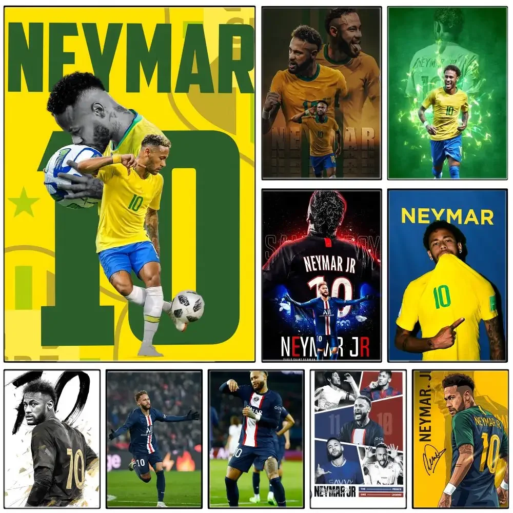 Athlete N-Neymars Poster Self-adhesive Art Waterproof Paper Sticker Coffee House Bar Room Wall Decor