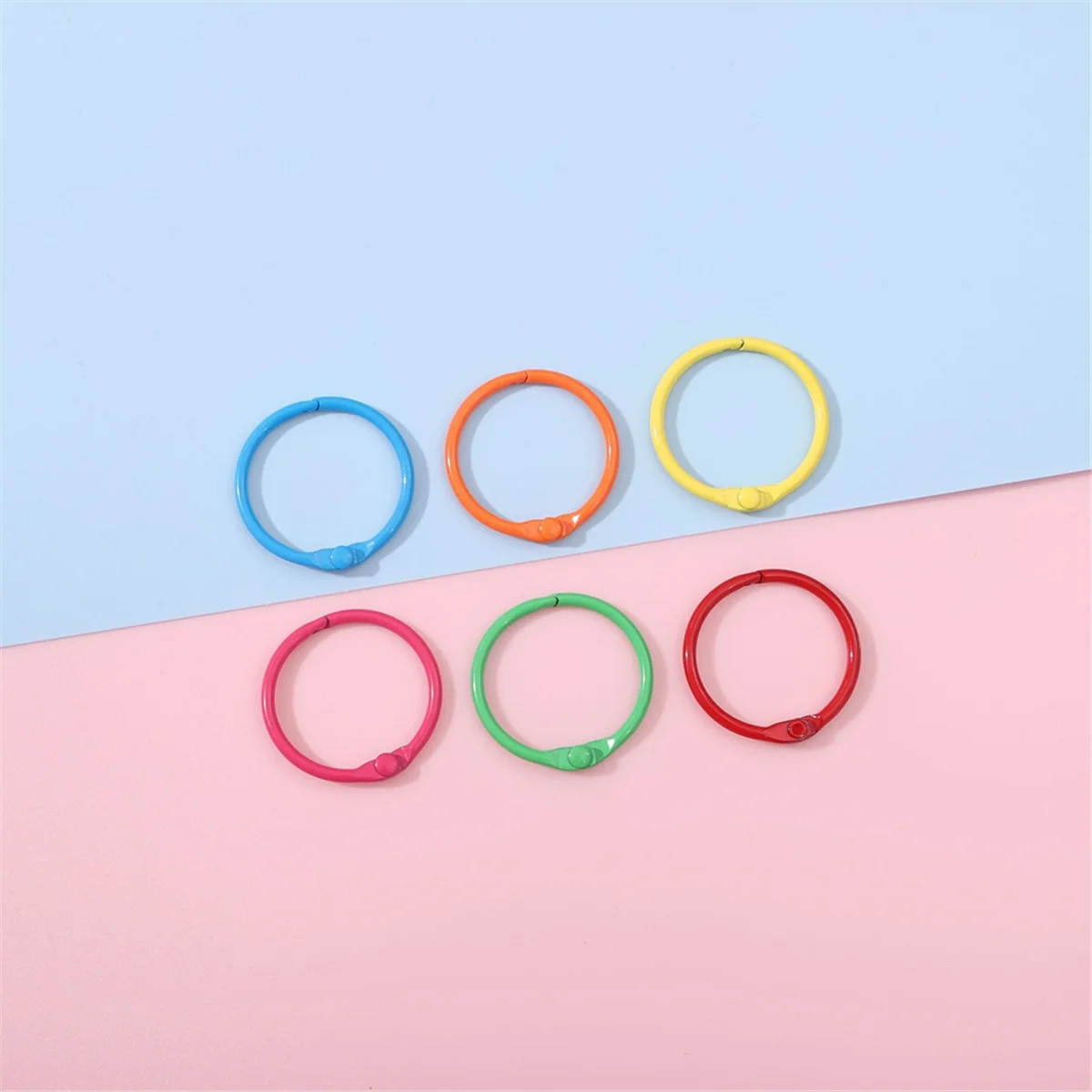 Colorful Loose Leaf Binder Rings Metal Book Rings Paper Rings for Index Cards Notebook Keychain Key Ring for Office Use