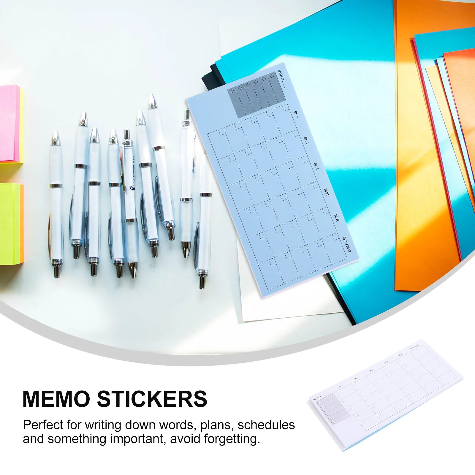 

6pcs Self Adhesive Note Sticker Planner Tear Off Memo Pad Kawaii Daily Planner Notepad Office Note Stickers Travel