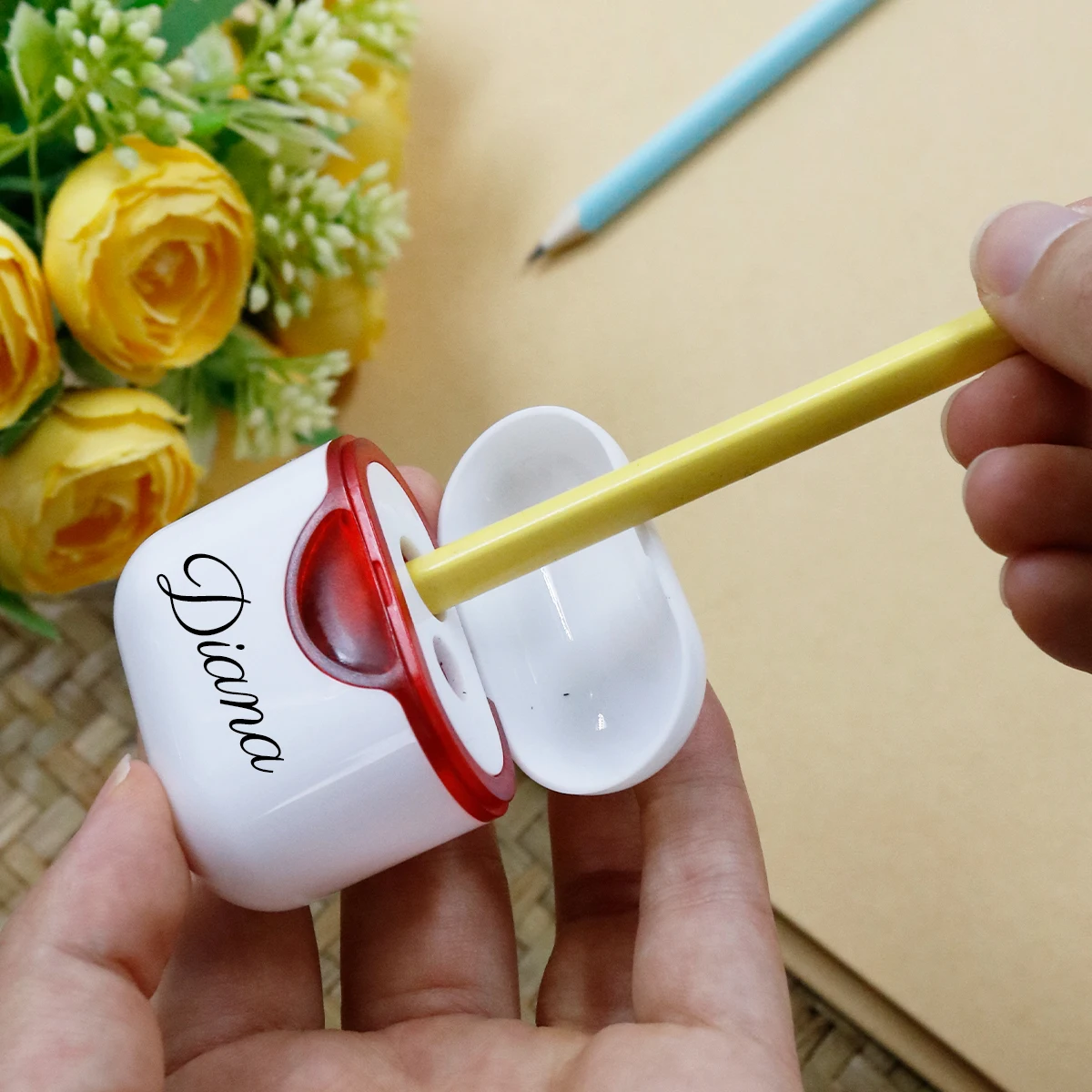 Custom Name Pencil Sharpener, Customized Double Head Pencil Sharpener Manual, Back To School Supplies, Birthday Gifts image 6