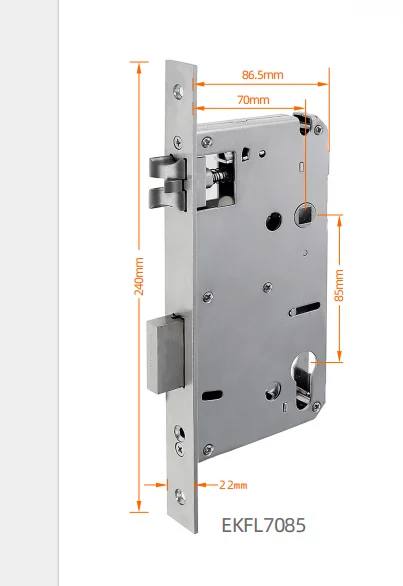 2585 2885 6085 6585 7085 mortise Wooden Steel sliding door Work with smart door lock  Lift up to lock Press down to unlock