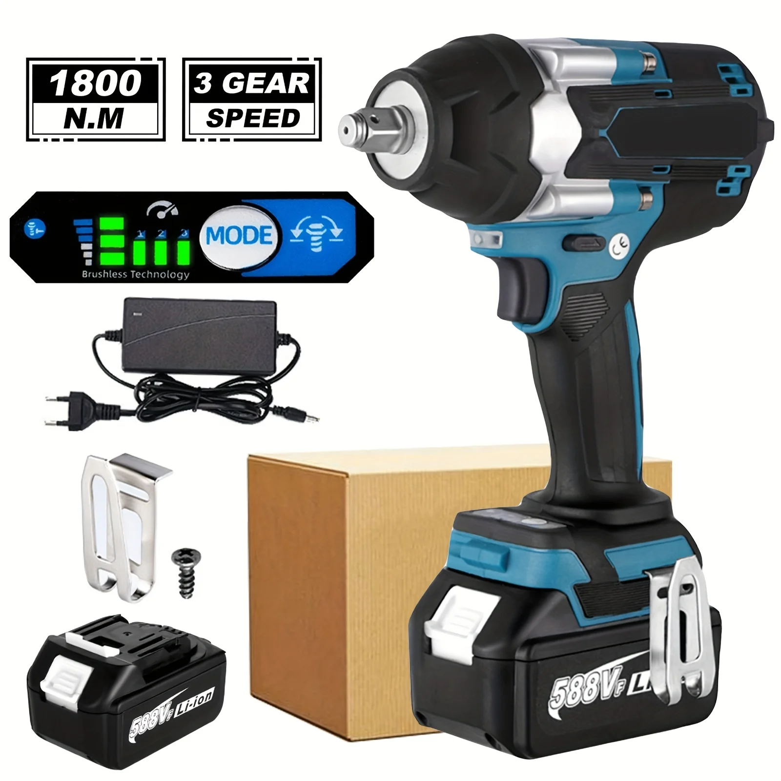 Makita – clé électrique sans fil 1800nm, tournevis de réparation de camion de voiture 1/2, perceuse à percussion rechargeable pour batterie 18V