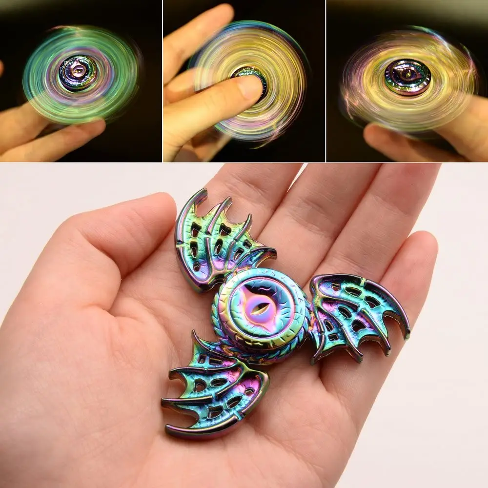Dragon Wings Eye Tri Fidget Spinner Handspinner aus Metall, geräuscharmes, hochgeschwindigkeitsfokusspielzeug mit selbstschmierendem Stahllager