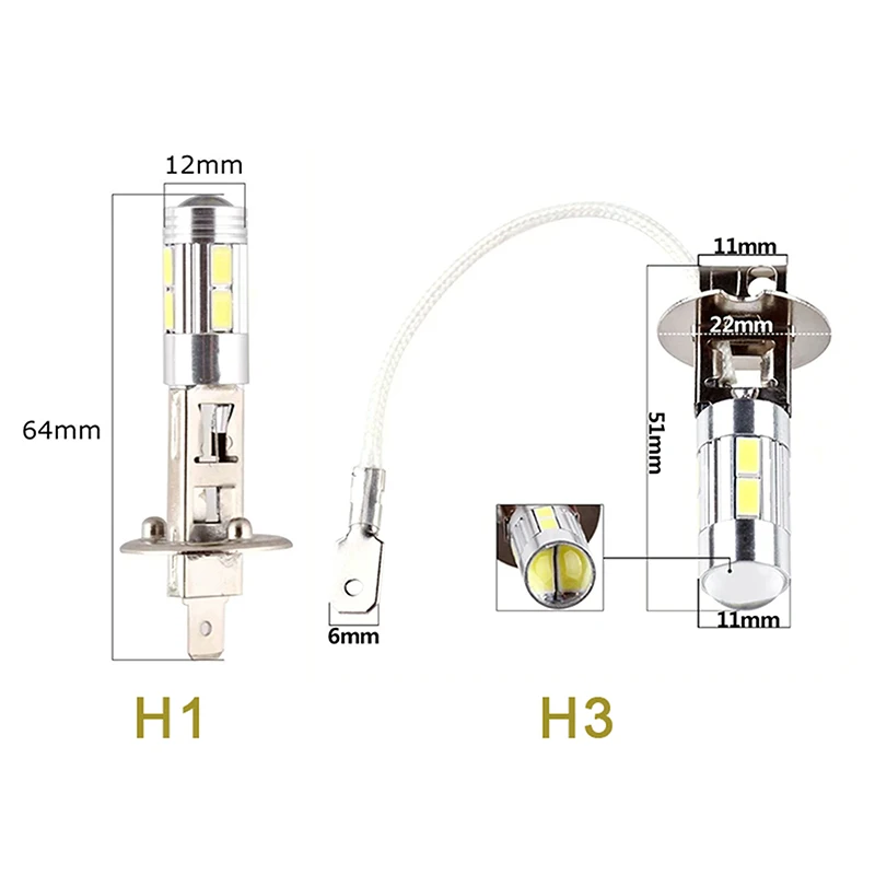 Mistlampen H3 H1 10SMD 10LED5630 Hoge Heldere LED Rijden Lichten Auto Decoder Mistlampen