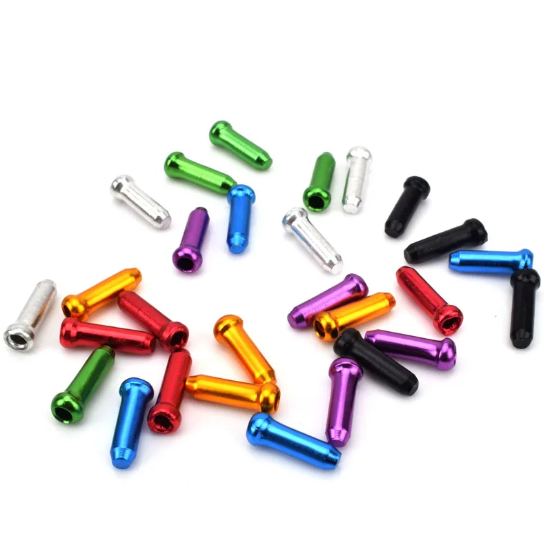 10/50/100 Pcs Bici Della Bicicletta Freno Shifter In Alluminio Interno Punte del Cavo Crimps Ciclo Parti di Ciclismo Deragliatore Cavi Del Cambio Tappi terminali