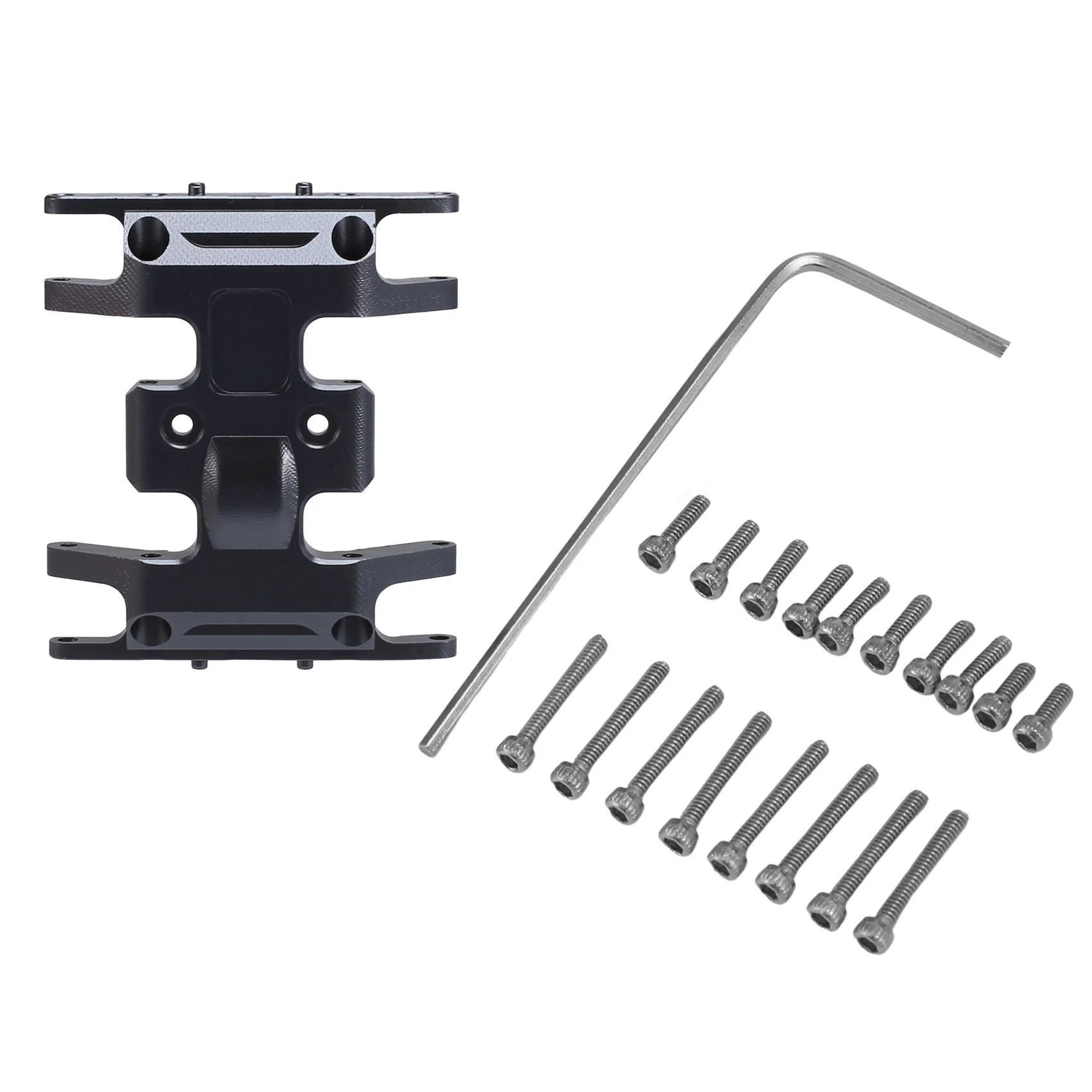 Metal Center Gearbox Mount Base Skid Plate for 1/24 RC Crawler Car Axial SCX24 JLU C10 Deadbolt,Grey