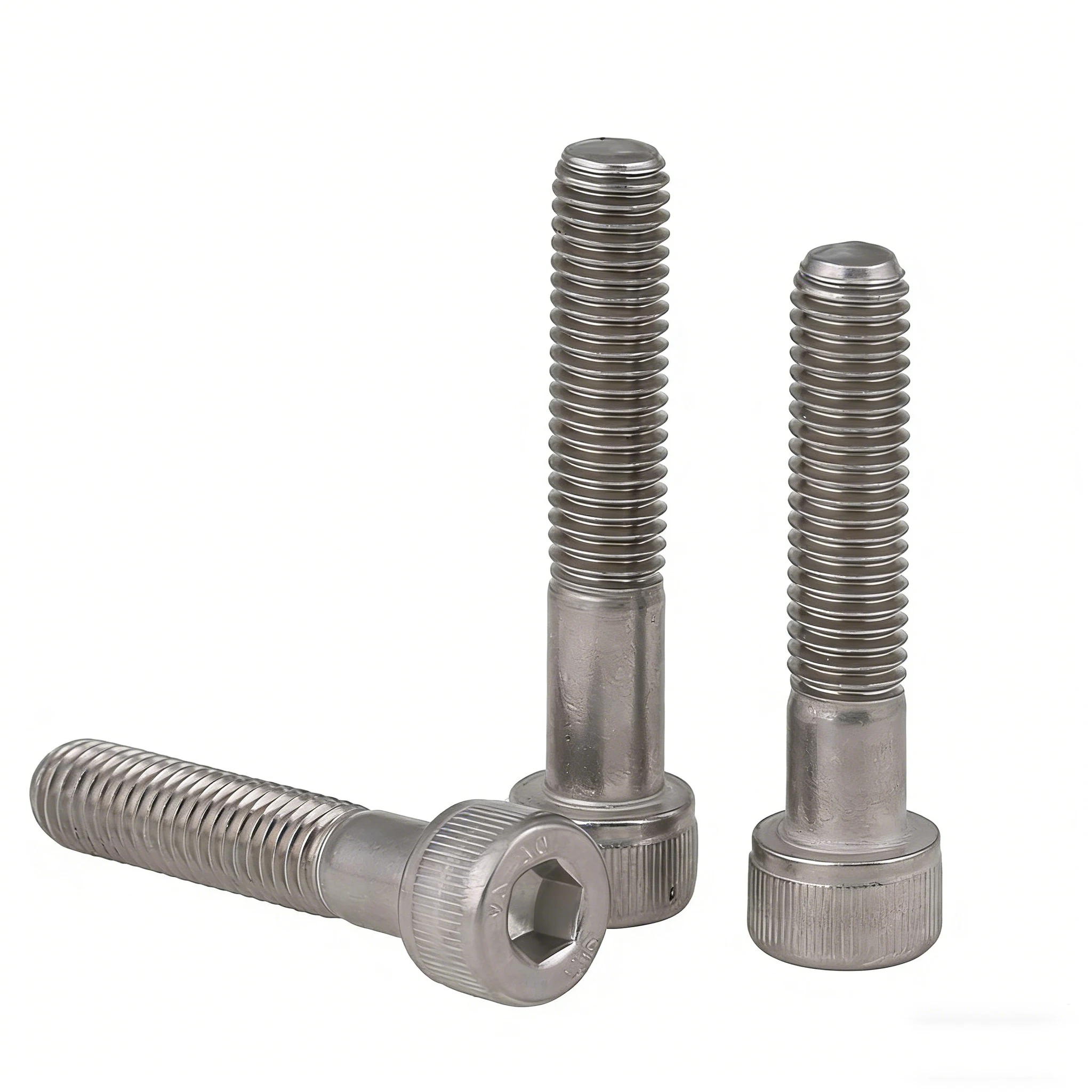3/8-16 UNC DIN912 SUS304 Stainless Steel Hexagon Socket Knurled Cap Head Screws Allen Bolts Full/Partial Threaded