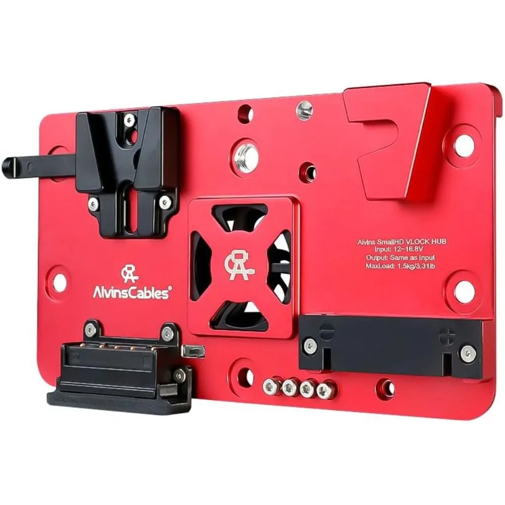 Alvins Integrated V-Mount Battery Plate for SmallHD Cine 7| Indie 7 |702 Touch Monitor, for Power Supply Mounting Kit
