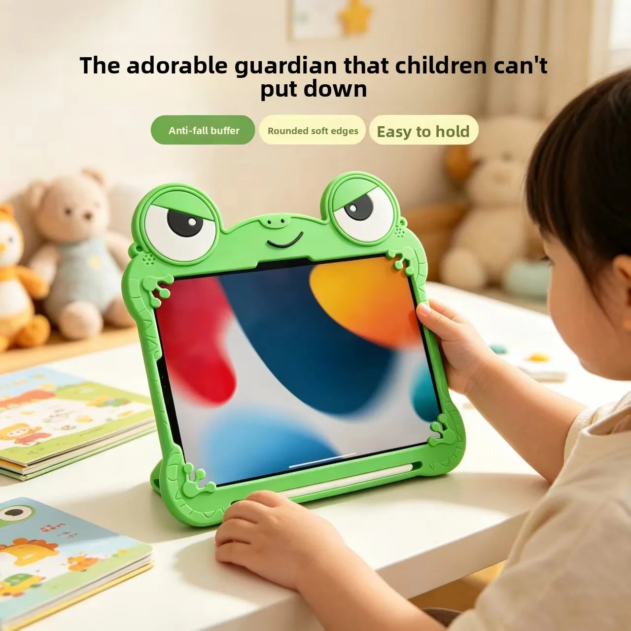 Cartoon Frog Kids Stand Tablet Case For Samsung Galaxy Tab A11 8.7 inch SM-X130 SM-X135 A9 8.7 SM-X110 SM-X115 Silicone Cover