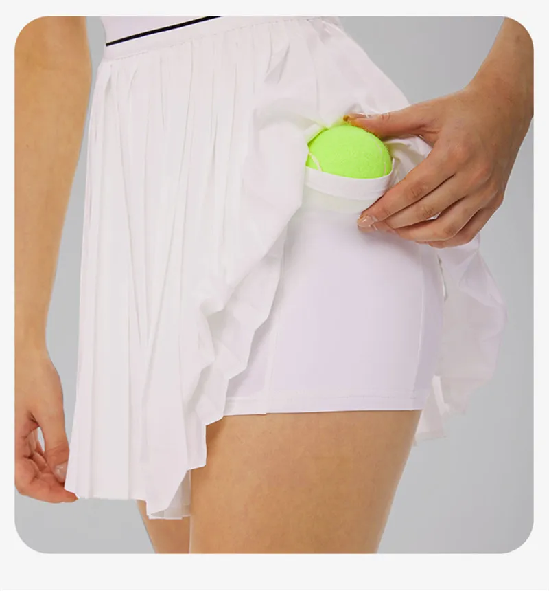 Damen-Tenniskleid mit Reißverschluss, Polokragen, integriertem BH und kurzen Ärmeln, atmungsaktives, ärmelloses Golf- und Sportkleid, schnelltrocknend, dehnbar, ideal für sportliche Aktivitäten. – Detail 6