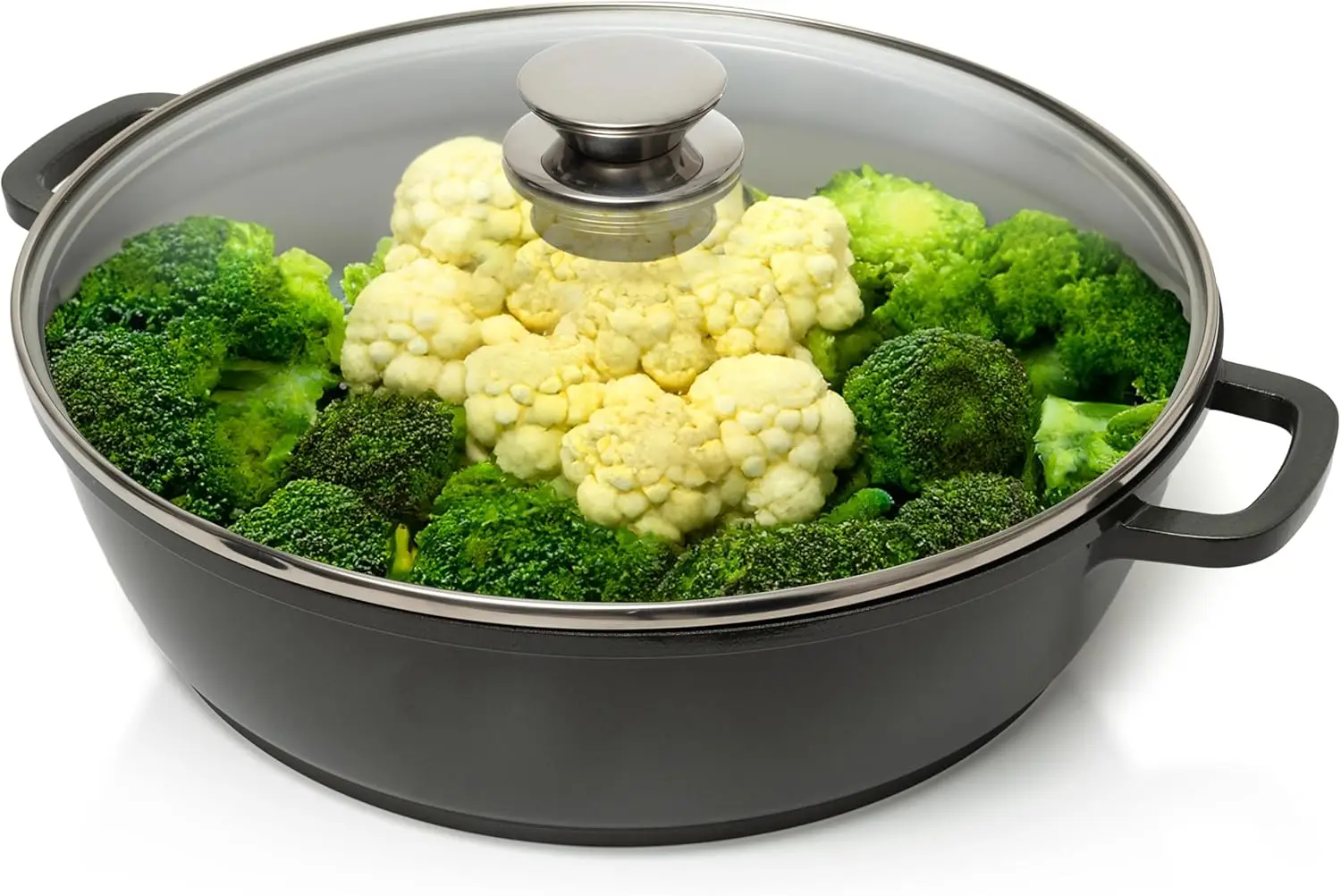 

12 Inch Large Skillet With Lid, 5 Quart Saute Pan With Lid, Dishwasher & Oven Safe Skillet, Double Handled Nonstick Deep Frying