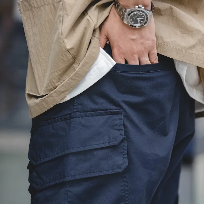 Брюки-карго мужские тактические, хлопок твил, много карманов, винтажные, для походов и работы, повседневные уличные штаны для бега, армейского зеленого цвета