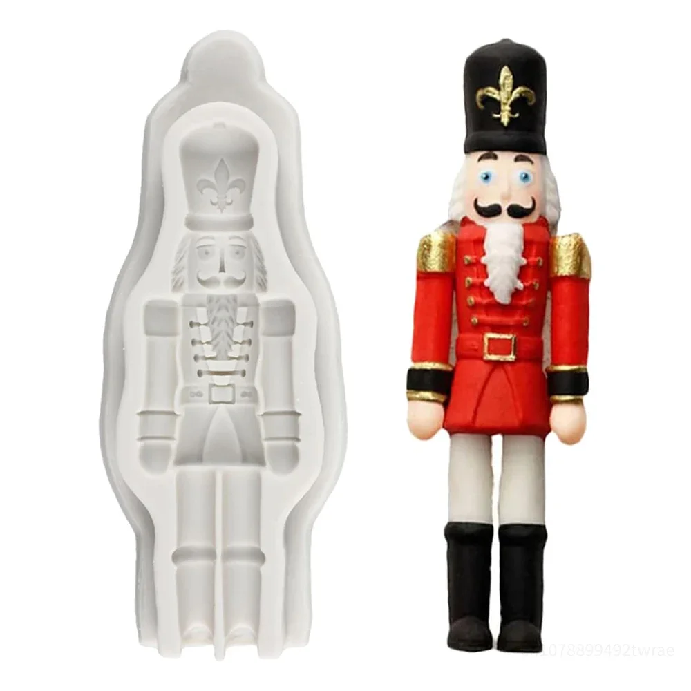 

Nutcracker Soldier Fondant Silicone Molds Christmas Chocolate Molds For Cake Decorating Gum Paste Polymer Clay Mold Bakeware