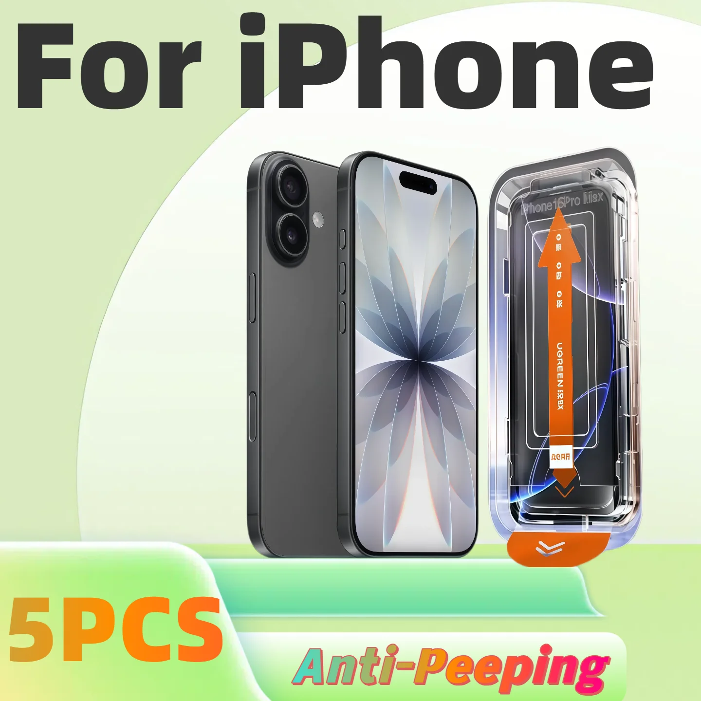 

5-Piece Anti-Peeping Tempered Glass Screen Protector for iPhone Series Premium HD Clear Mobile Phone Film