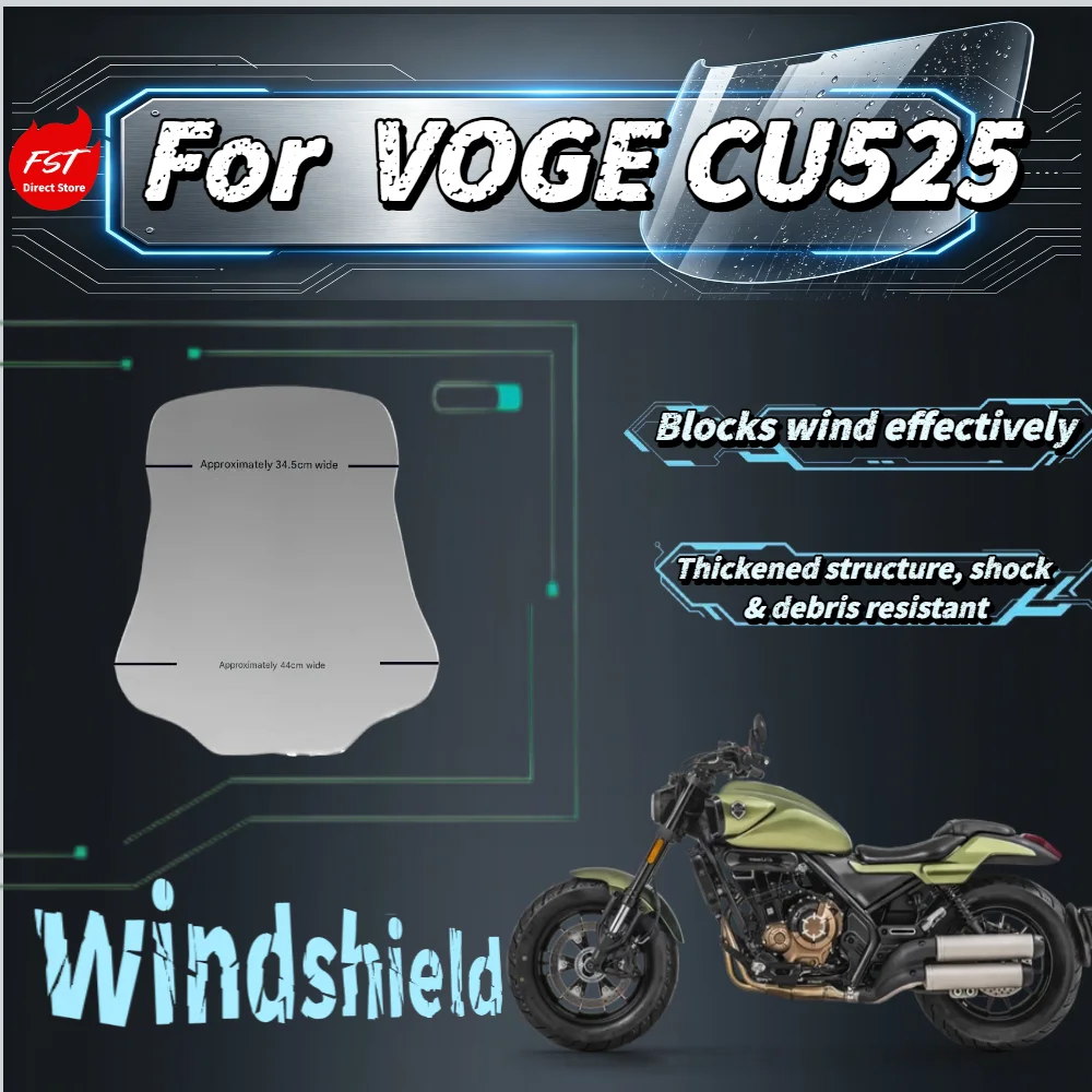 

For VOGE CU525 Scooter Windshield Modified Front Windproof Chest Protector Part - Glass Windshield for Scooter