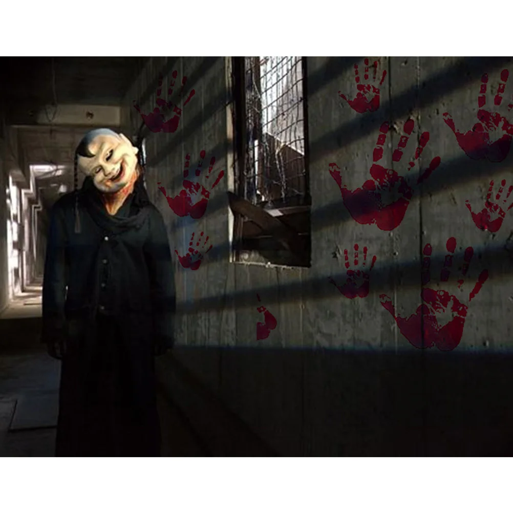 

3Pcs Bloody Handprint Halloween Table Covers Apron Haunted House Party Decoration Props Blood Print Atmosphere