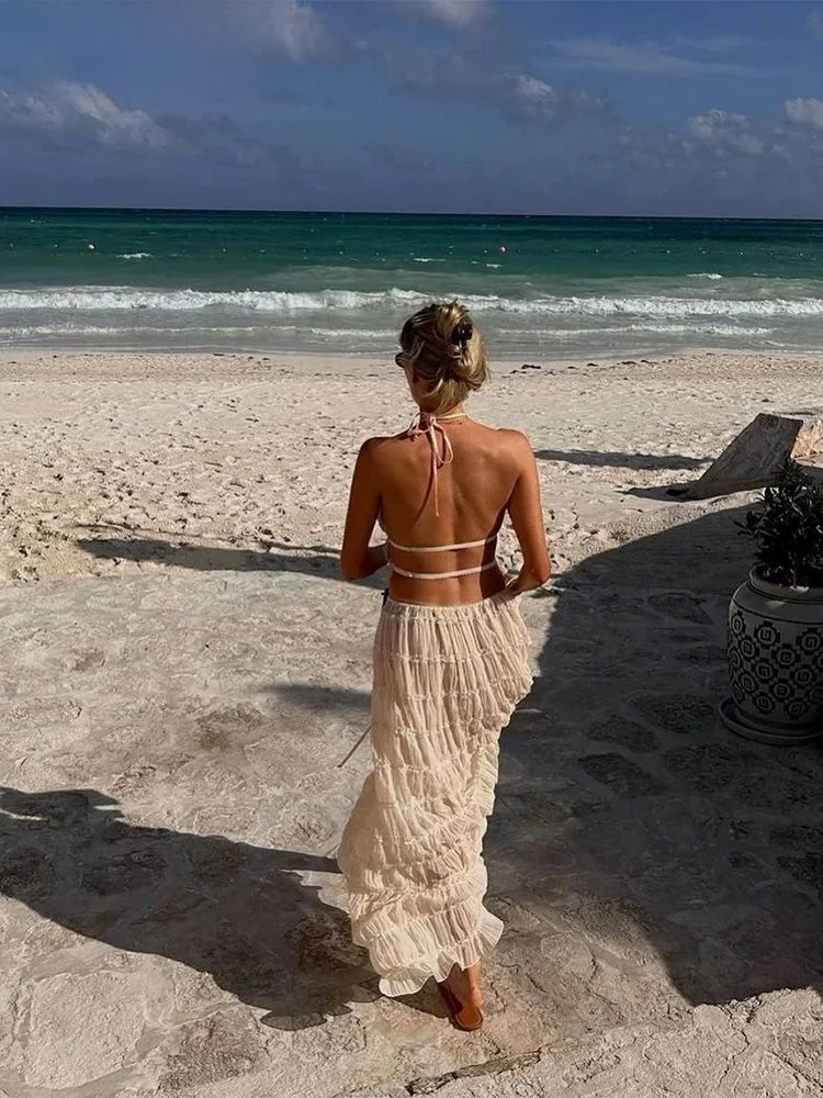 섹시한 테르 폴드 탑 롱 스커트 세트 여성용 시스루 레이스 가을 2024 캐주얼 스포츠웨어 앙상블